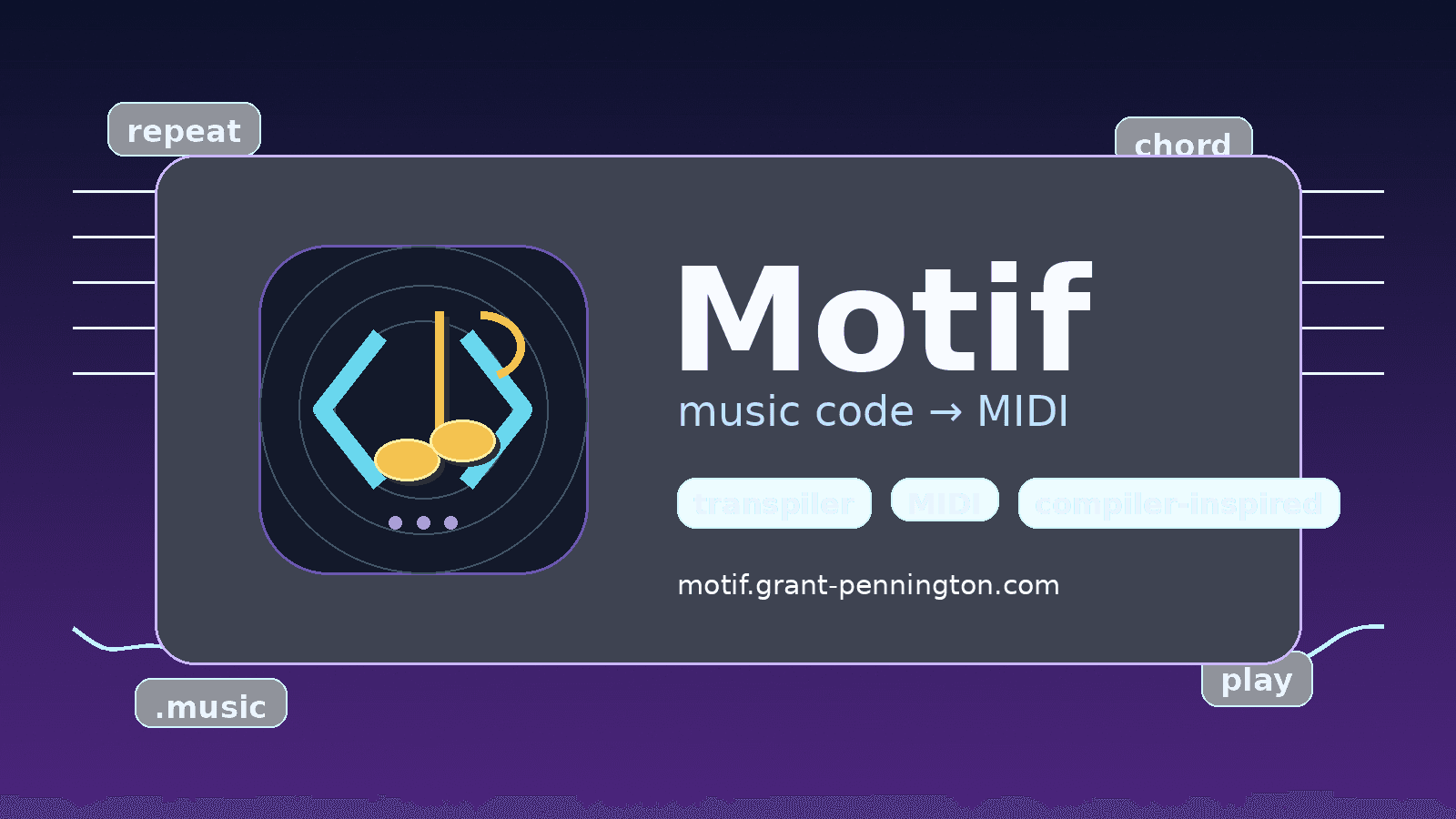 Motif music language project card